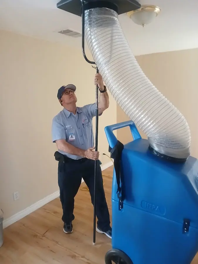 Mini Split Installation technician using HEPA equipment in Pittsboro